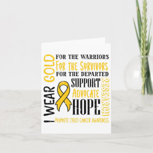 I Wear Gold For Warrior Survivors Childhood Cancer Card