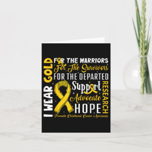 I Wear Gold For Warriors Survivors Departed Yellow Card
