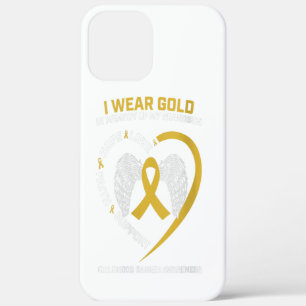 I Wear Gold In Memory Of Grandson Childhood Gift iPhone 12 Pro Max Case
