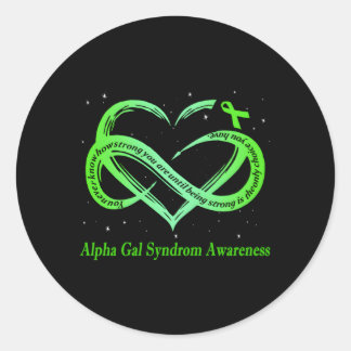 I Wear Green For Alpha Gal Syndrome Awareness Warr Classic Round Sticker
