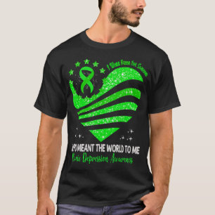 I Wear Green For Manic Depression Awareness Heart T-Shirt