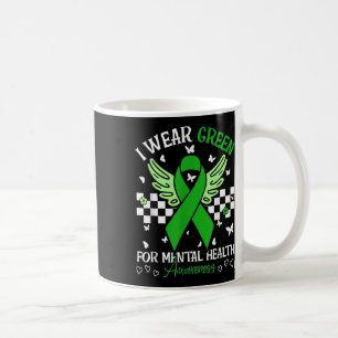 I Wear Green For Mental Health Awareness Butterfly Coffee Mug