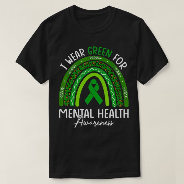 I Wear Green For Mental Health Awareness cool japa T-Shirt (Design Front)