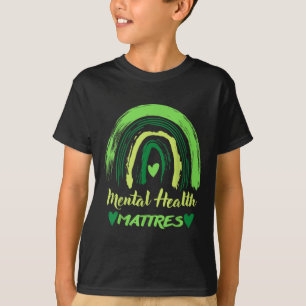 I Wear Green For Mental Health Awareness Green Rai T-Shirt