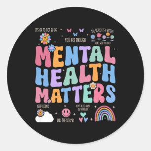I Wear Green For Mental Health Awareness Mens Wome Classic Round Sticker