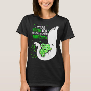 I Wear Green For Mental Health Awareness Ribbon El T-Shirt