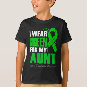 I Wear Green For My Aunt Brain Disabilities Awaren T-Shirt