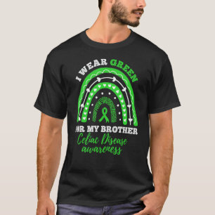 I Wear Green For My Brother Rainbow Celiac Disease T-Shirt