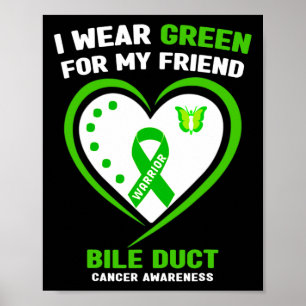I Wear Green For My Friend Bile Duct Cancer Awaren Poster