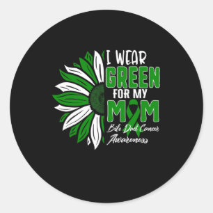 I Wear Green For My Mum Bile Duct Cancer Awareness Classic Round Sticker