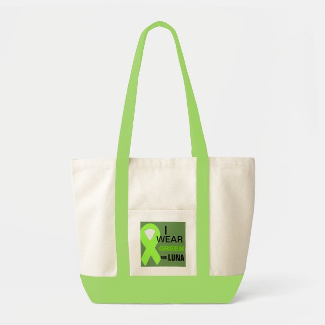 I wear green for my pet with Lymphoma Tote Bag (Front)