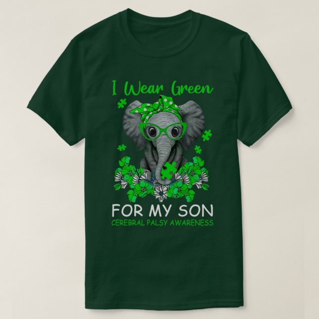 I Wear Green For My Son Cerebral Palsy Awareness E T-Shirt (Design Front)