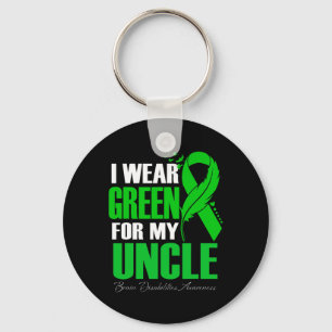 I Wear Green For My Uncle Brain Disabilities Aware Key Ring
