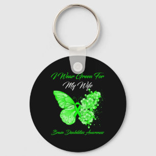 I Wear Green For My Wife Brain Disabilities Awaren Key Ring