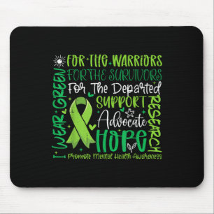 I Wear Green Ribbon Promote Mental Health Awarenes Mouse Pad