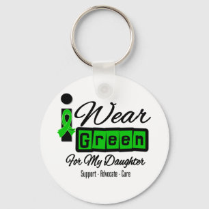 I Wear Green Ribbon (Retro) - Daughter Key Ring