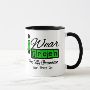 I Wear Green Ribbon (Retro) - Grandson Mug