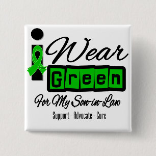 I Wear Green Ribbon (Retro) - Son-in-Law 15 Cm Square Badge