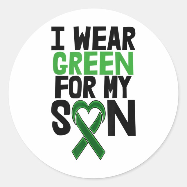 I Wear Green Son Tees Stigma S Mental Health Aware Classic Round Sticker (Front)