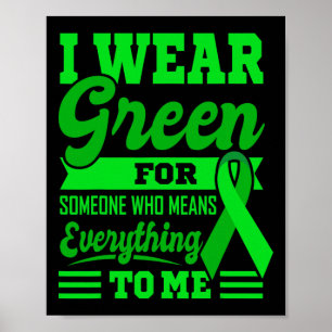 I WEAR GREEN World Cancer Day Gift Green Ribbon Ch Poster