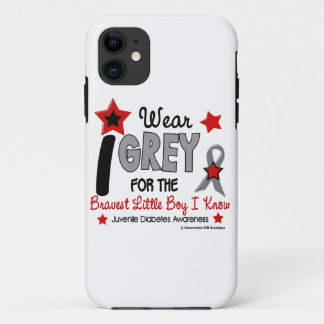 I Wear Grey 12 Bravest Little Boy Juv Diabetes Case-Mate iPhone Case