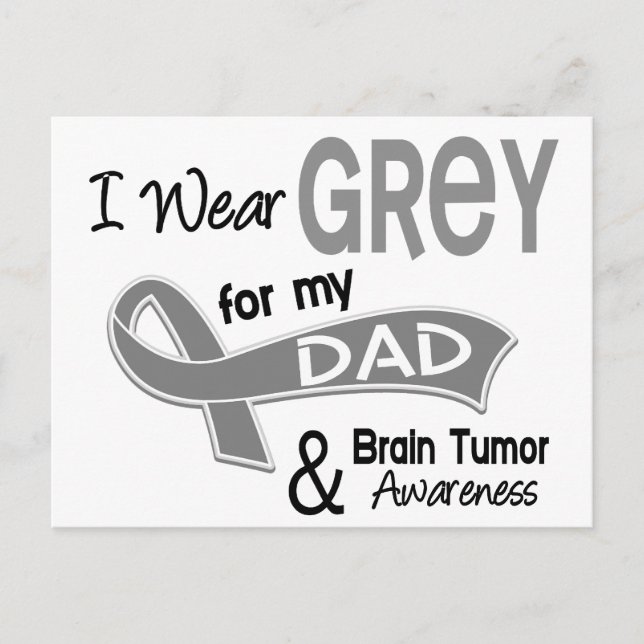 I Wear Grey 42 Dad Brain Tumour Postcard (Front)