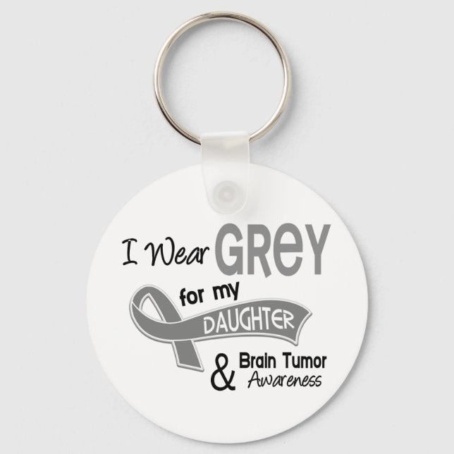 I Wear Grey 42 Daughter Brain Tumour Key Ring (Front)