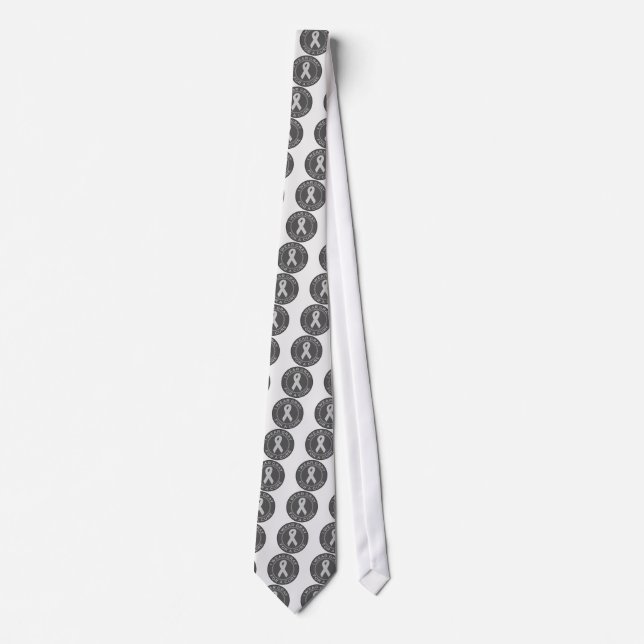 I Wear Grey For A Cure Tie (Front)