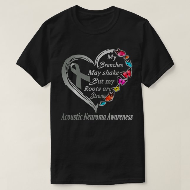 I Wear Grey For Acoustic Neuroma Awareness Warrior T-Shirt (Design Front)