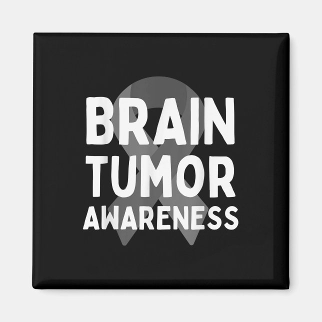 I Wear Grey For Brain Tumour Awareness Grey S Ribb Magnet (Front)