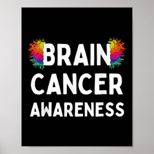 I Wear Grey For Brain Tumour Awareness Grey S Ribb Poster