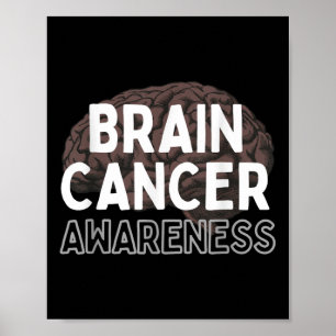 I Wear Grey For Brain Tumour Awareness Grey S Ribb Poster