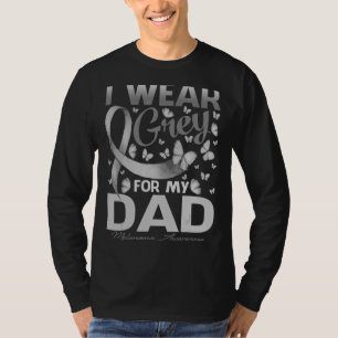 I Wear Grey For My Dad Melanoma Awareness Butterfl T-Shirt
