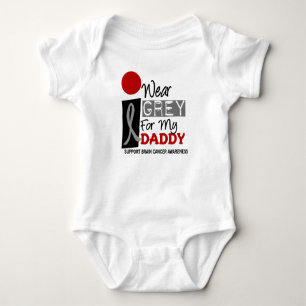 I Wear Grey For My Daddy 9 BRAIN CANCER Baby Bodysuit