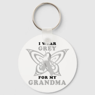 I Wear Grey for my Grandma Key Ring
