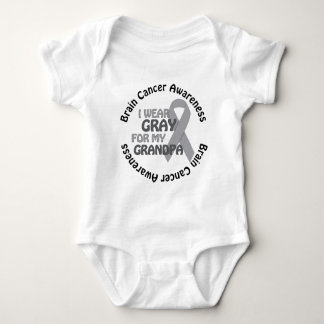 I Wear Grey For My Grandpa Brain Cancer Awarenes Baby Bodysuit