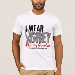 I Wear Grey For My Grandson 10 Diabetes T-Shirt