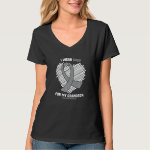 I Wear Grey For My Grandson Gbm Glioblastoma Aware T-Shirt