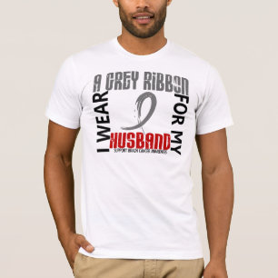 I Wear Grey For My Husband 46 Brain Cancer T-Shirt