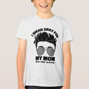 I Wear Grey For My Mum Brain Cancer Awareness Men  Tri-Blend Shirt