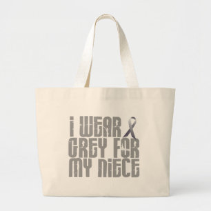 I Wear Grey For My Niece 16 Large Tote Bag