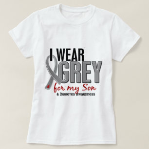 I Wear Grey For My Son 10 Diabetes T-Shirt