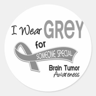 I Wear Grey For Someone Special 42 Brain Tumour Classic Round Sticker