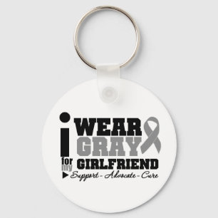 I Wear Grey Ribbon For My Girlfriend Key Ring