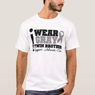 I Wear Grey Ribbon For My Twin Brother T-Shirt