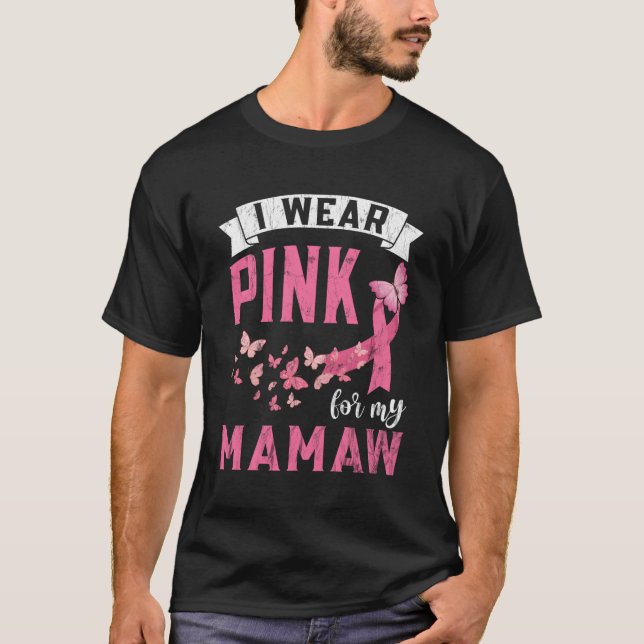 I Wear K For My Mamaw Breast Cancer Awareness Mont T-Shirt (Front)