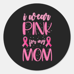 I Wear K For My Mum Breast Cancer Awareness Ribbon Classic Round Sticker