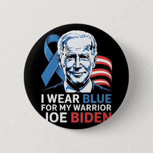 I Wear Light Blue For Biden Prostate Cancer Awaren 6 Cm Round Badge