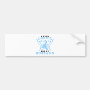 I Wear Light Blue for my Husband Bumper Sticker