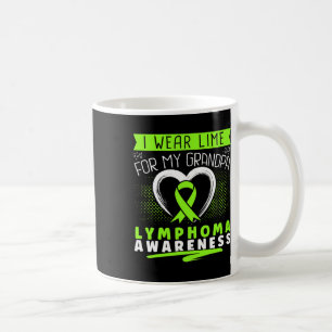 I Wear Lime For My Grandpa Lymphoma Awareness Hear Coffee Mug